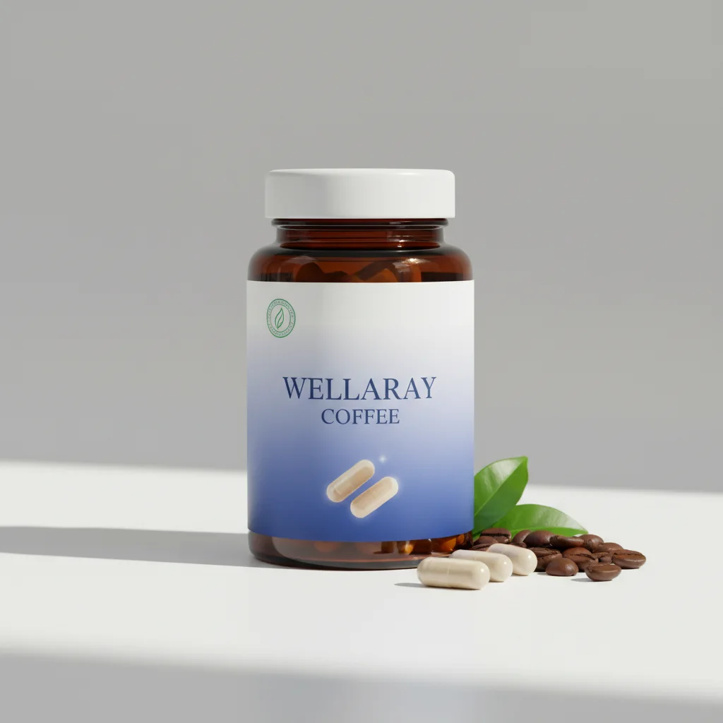 Wellaray Coffee Nahrungsergänzungsmittel - schwarze Verpackung mit L-Carnitin und B-Vitaminen, 20 Sachets